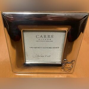 Carrs Silver Sterling Silver Photo Frame with Bunny  2x2 photograph